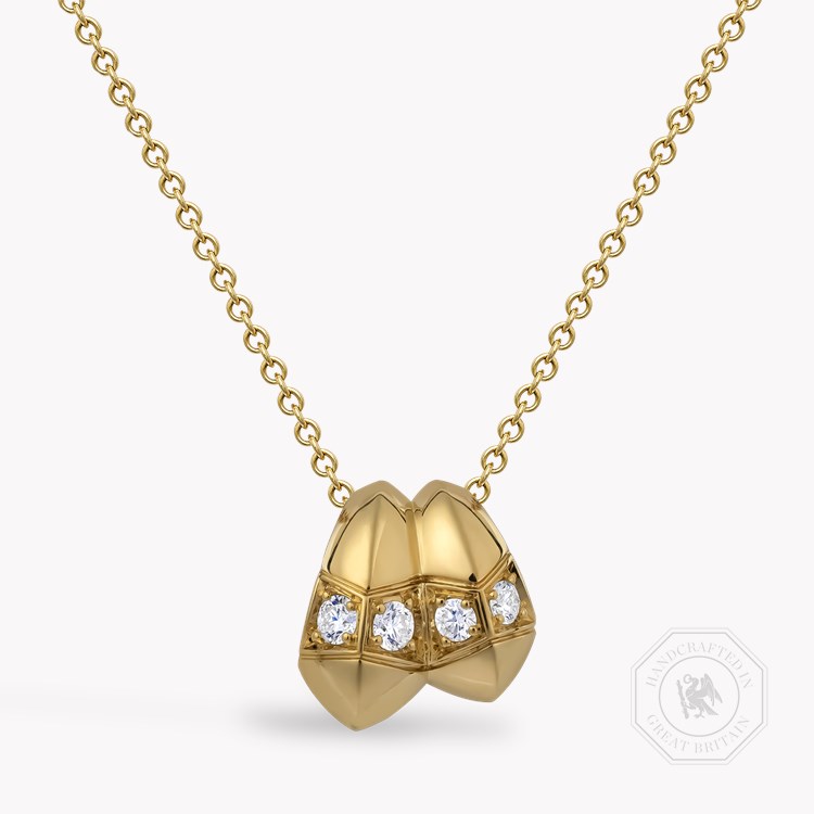 Origins Large Diamond Set Pendant    in 18ct Yellow Gold