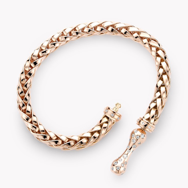 Handmade English Chain 19cm Heavy Chain Bracelet in 18CT Rose Gold _3