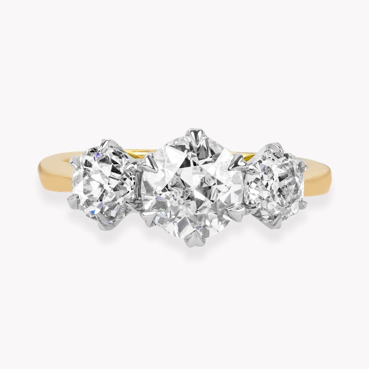 Coronet Old Cut 1.96cts Diamond Three Stone Ring Old Cut, Claw Set_2