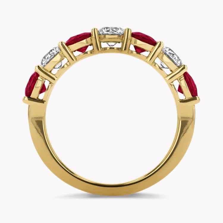Ruby and Diamond Seven Stone Eternity Ring Brilliant cut, Claw set_3