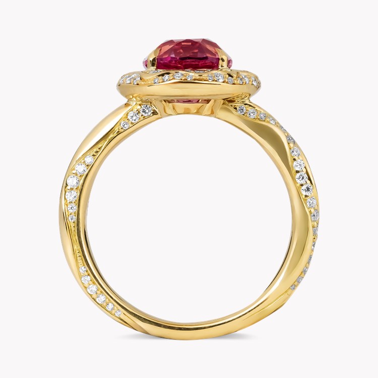Oval Cut 3.59ct Kitulo Garnet and Diamond Ring Oval Cut, Claw Set_3