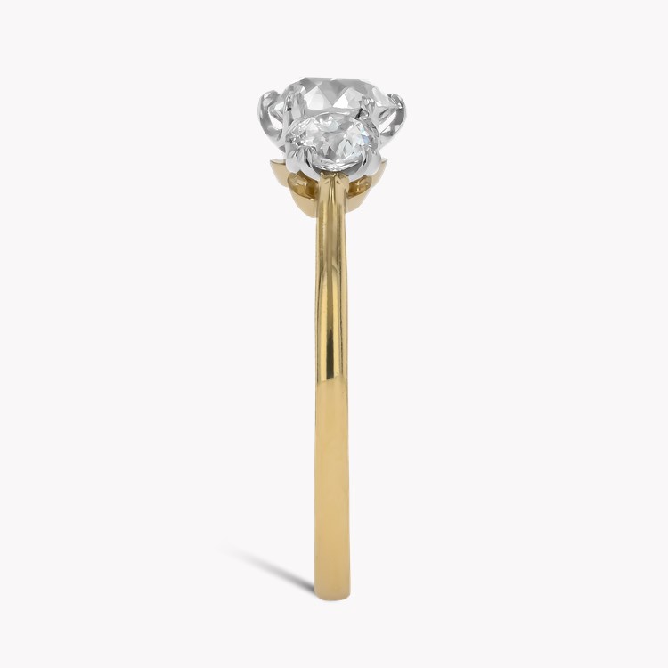 Old Cut 1.00ct Diamond Three Stone Ring Old European Cut, Claw Set_4