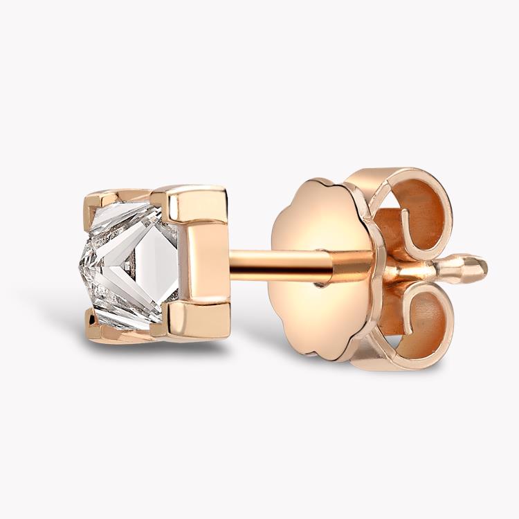 RockChic Diamond Solitaire Earring 0.40CT in Rose Gold Princess Cut, Claw Set_2