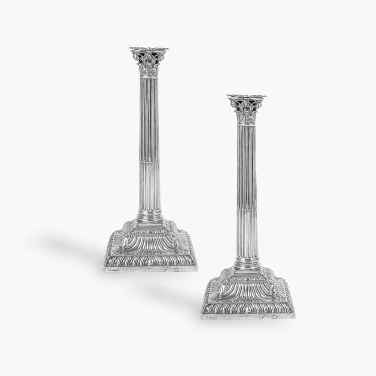 Silver Victorian Pair of Candlesticks Hallmarked Sheffield_1