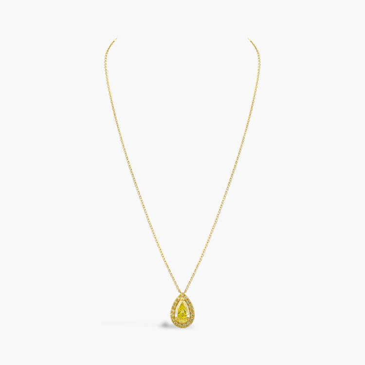 Celestial Pear Shaped 1.00ct Fancy Intense Yellow Diamond Pendant Pear Shape, Claw Set_2