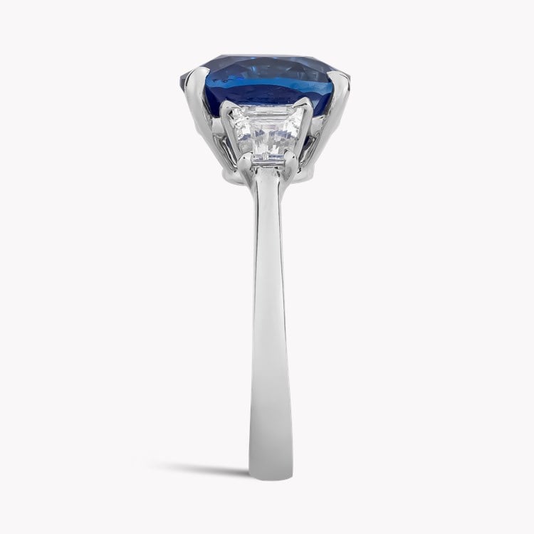 Cushion Cut 6.23ct Sri Lankan Sapphire and Diamond Ring Cushion Cut, Claw Set_4