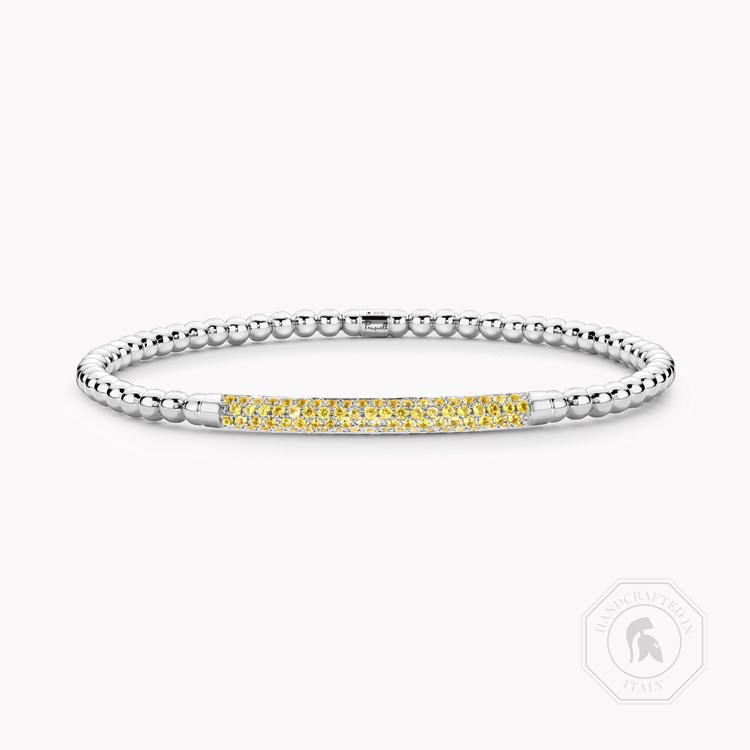 Bohemia 0.56ct Yellow Sapphire Expandable Bangle Brilliant Cut, Pavé Set_1