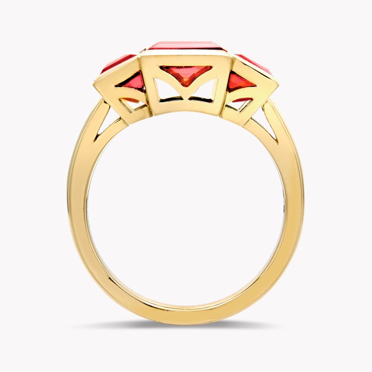 Kingdom Red Tourmaline Ring Baguette Cut, Rubover Set_3