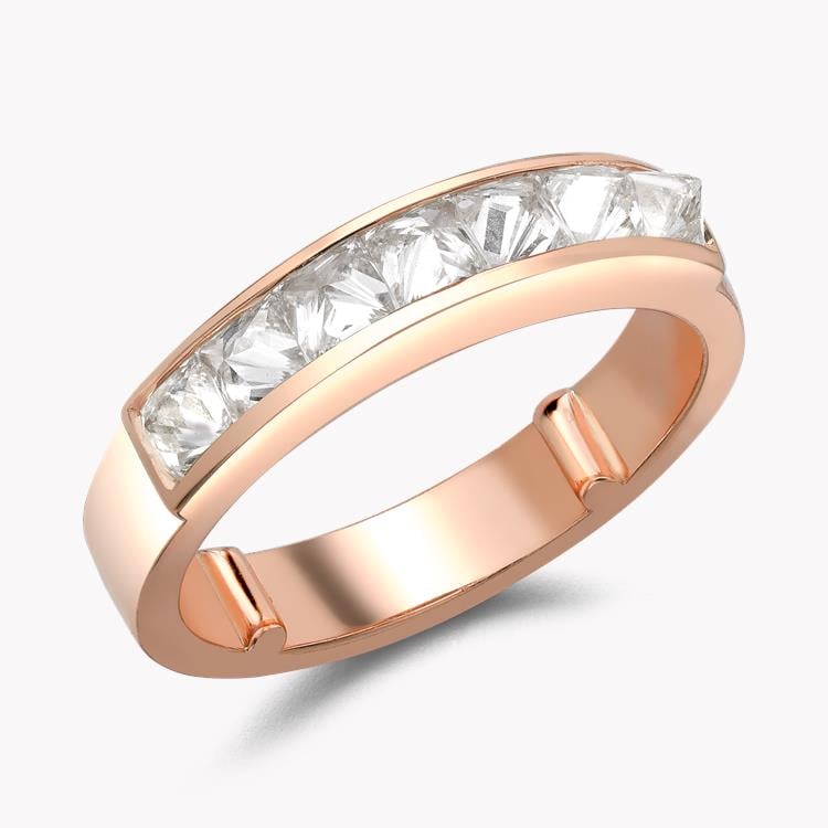 RockChic Domed Diamond Ring 1.08CT in Rose Gold Princess Cut, Channel Set_1