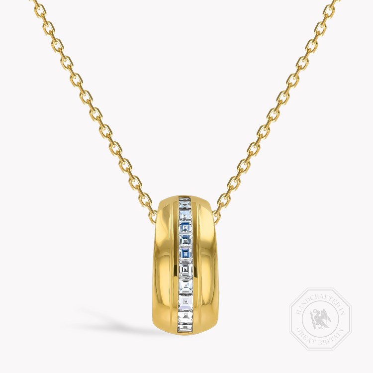 Manhattan 0.24ct Single Row Diamond Pendant Carre Cut, Channel Set_1