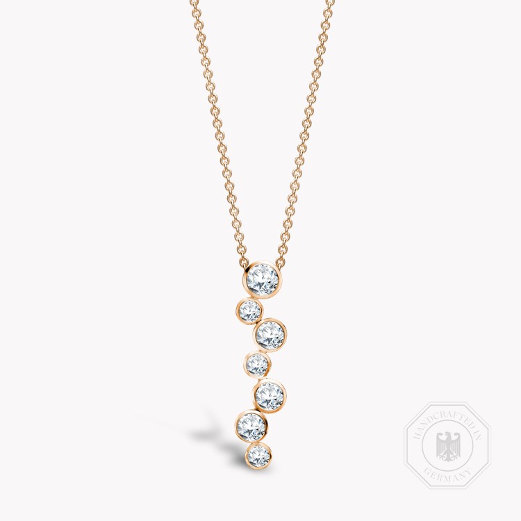 Bubbles Diamond Drop Pendant Brilliant Cut, Rubover Set_1