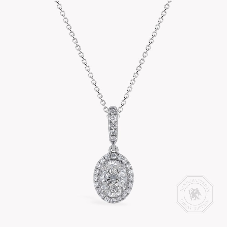 Celestial Oval Cut Diamond Halo Pendant Oval Cut, Four Claw Set_1
