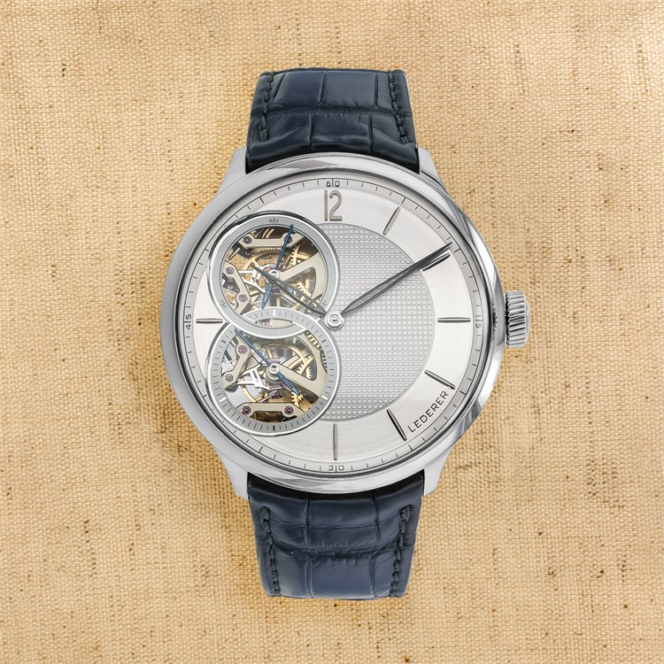Lederer Pre-owned Central Impulse Chronometer 44mm, Rhodium Dial, Baton Numerals_1