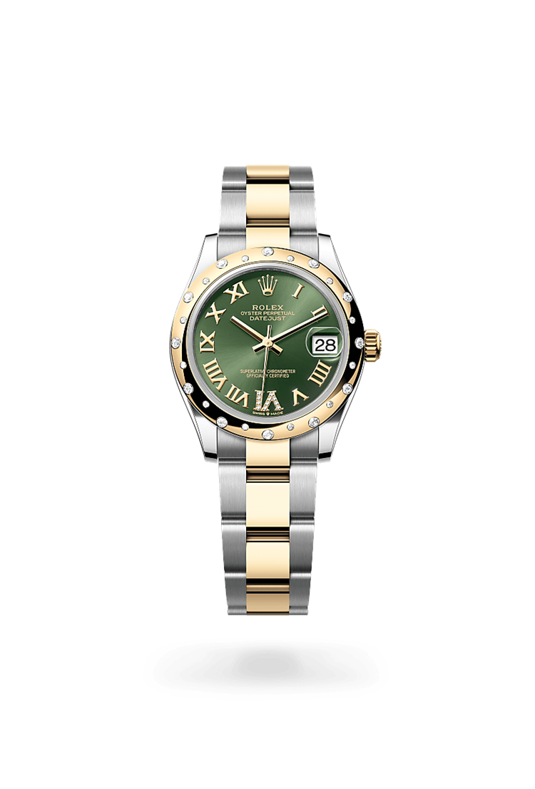 Datejust 31, Oyster, 31 mm, Oystersteel, yellow gold and diamonds