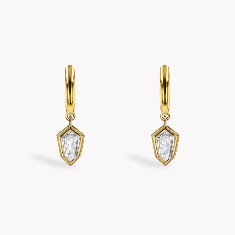 Kite Cut 0.67ct Diamond Drop Earrings Kite Cut, Rubover Set_2