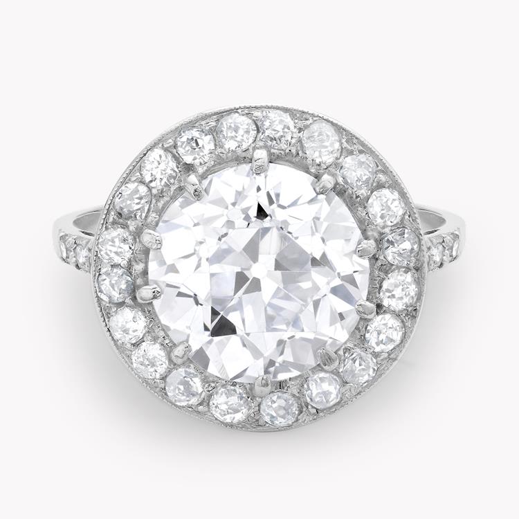 Edwardian Diamond Cluster Ring  3.65CT in Platinum Old Cut Diamond Ring with Diamond Surround_2