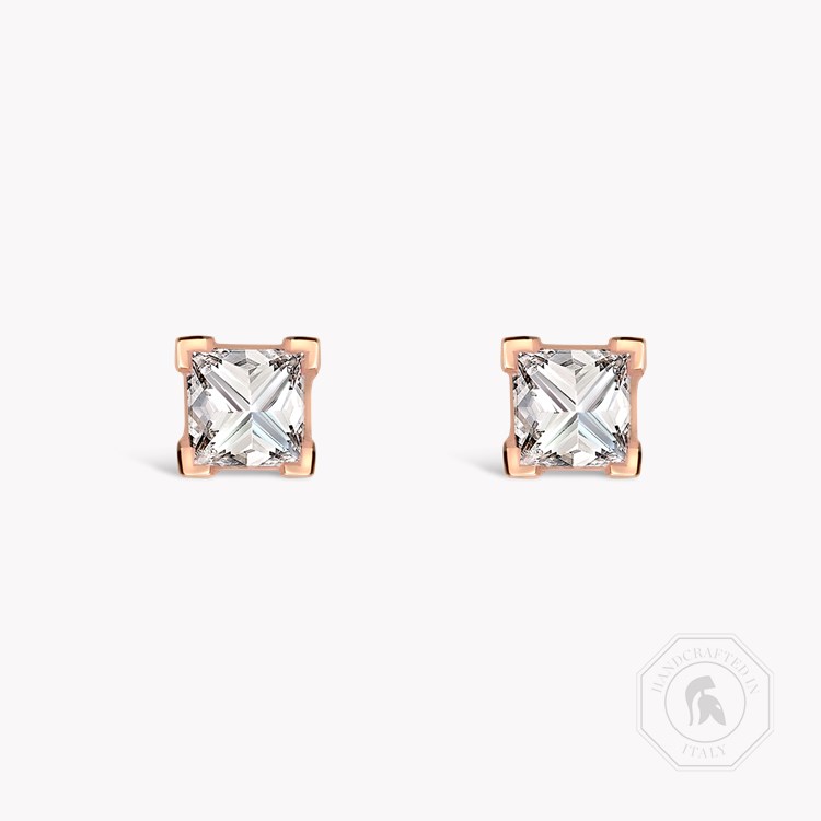 RockChic Diamond Solitaire Earrings Princess Cut, Claw Set_1