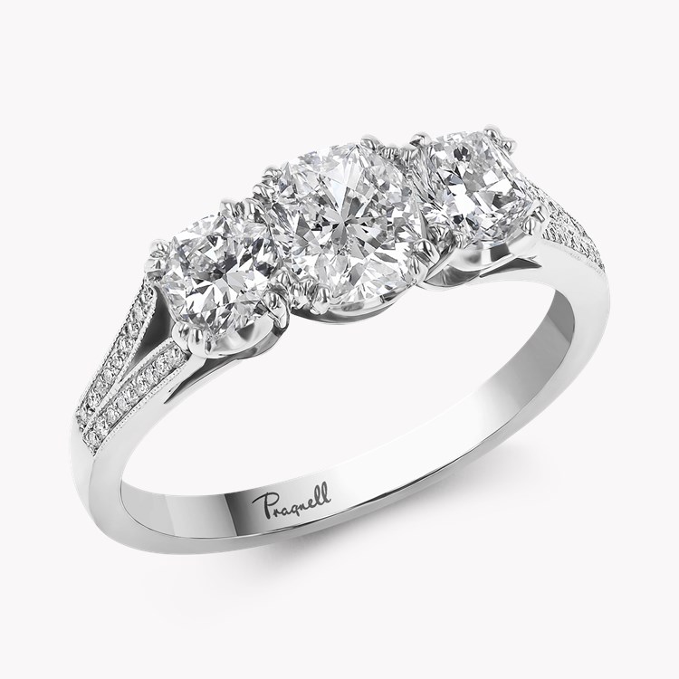 Imperial 1.92ct Diamond Three Stone Ring Cushion Cut, Claw Set_1