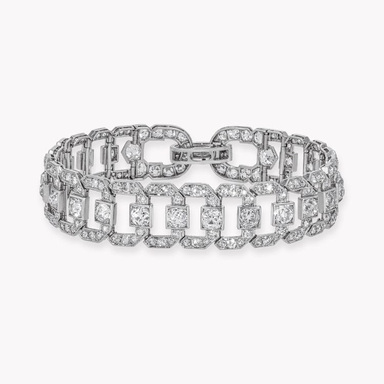 Cartier Art Deco Diamond Bracelet Old Cut, Millegrain Set_1