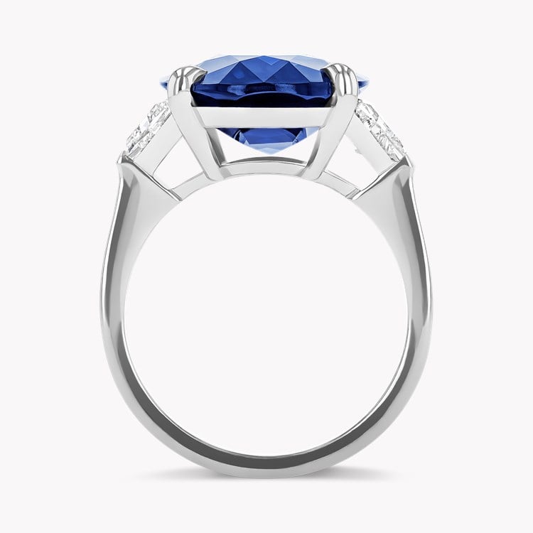 Masterpiece Oval Cut 11.03ct Sri Lankan Sapphire and Diamond Ring Oval & Trapeze Cut, Claw Set_3