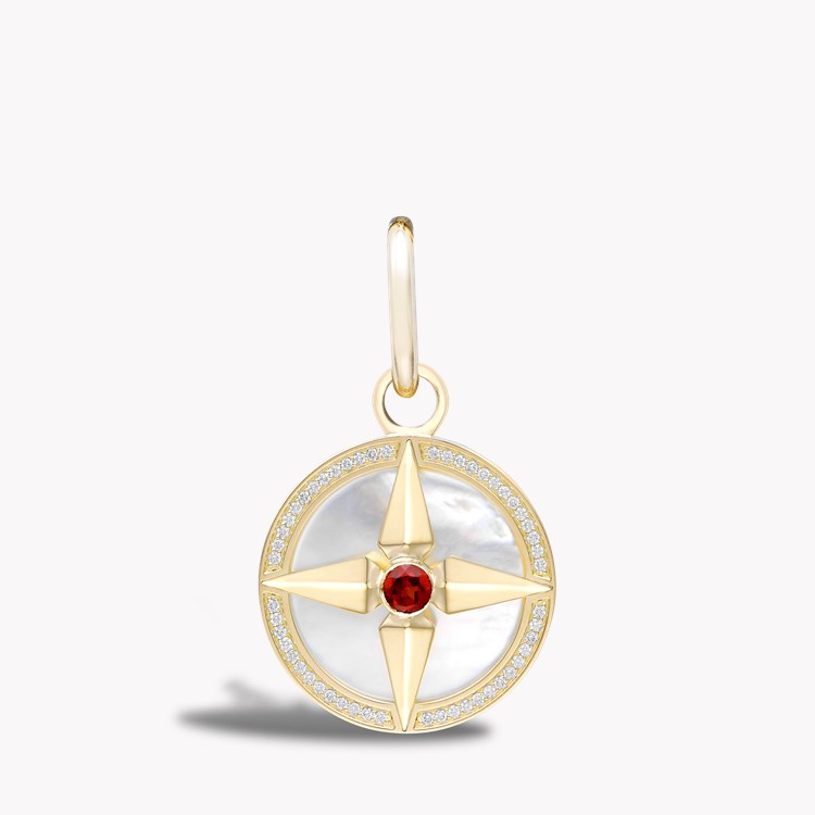 Garnet (January) Pendant Charm Brilliant Cut, Rubover & Claw Set_1