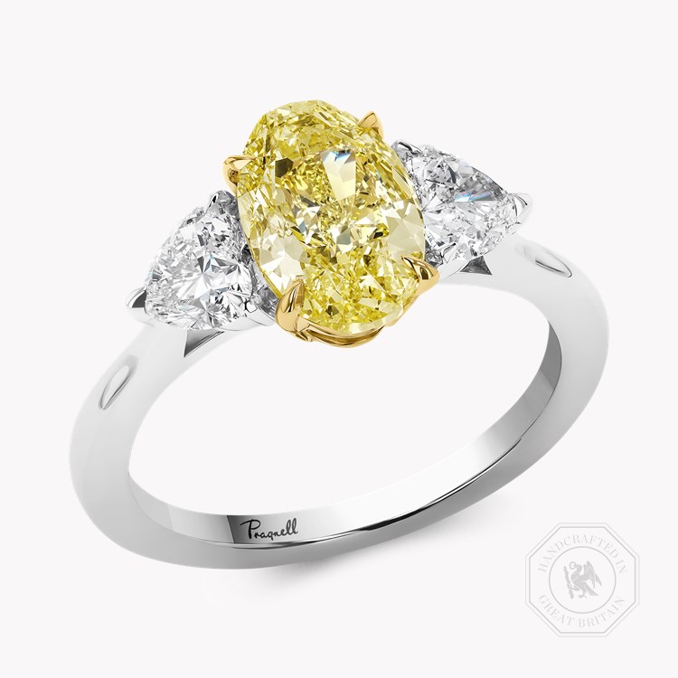 Venus Setting 2.01ct Kimberley Fancy Intense Yellow Diamond Ring Oval & Heart Cut, Claw Set_1