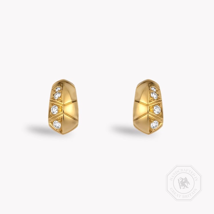 Origins Classic Diamond Set Earrings    in 18ct Yellow Gold