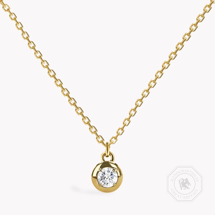 Skimming Stone 0.33ct Botswana Diamond Pendant Brilliant cut, Claw set_1