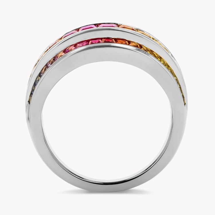 Manhattan Three Row Sapphire Ring Carre & French Cut, Channel Set_3