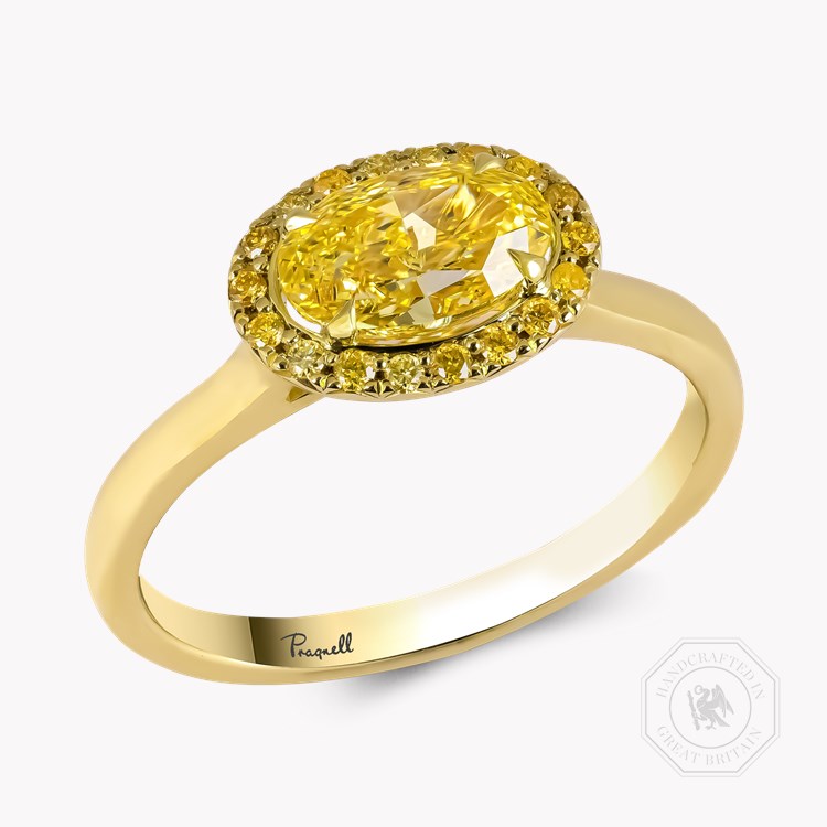 Oval Cut 1.01ct Kimberley Fancy Intense Yellow Diamond Ring Oval Cut, Claw Set_1