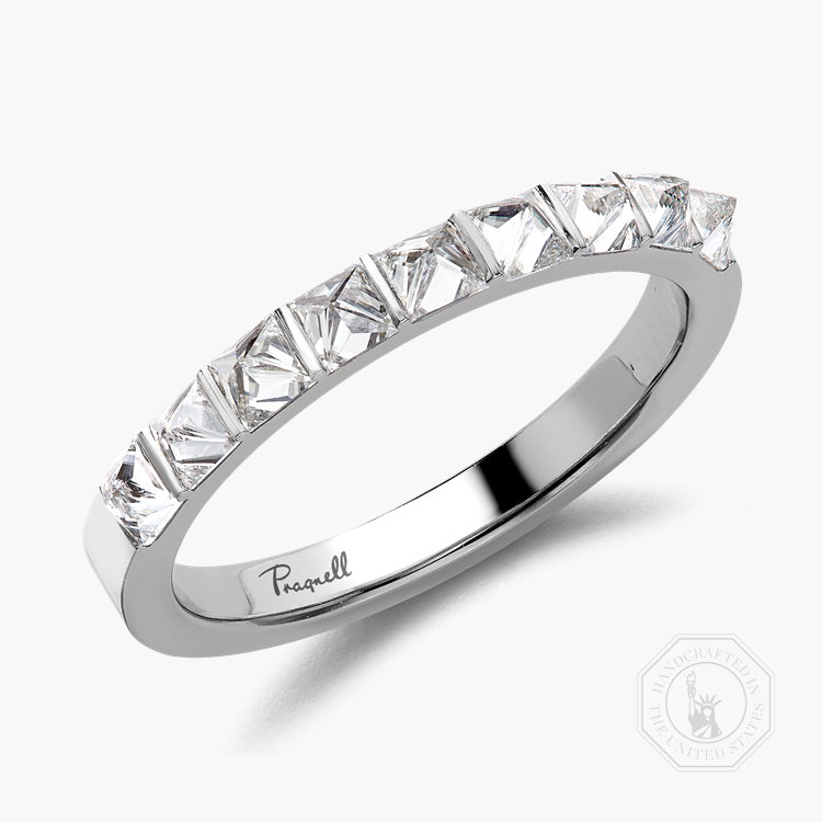 RockChic 0.79ct Diamond Half Eternity Ring Inverted Princess Cut. Bar Set_1