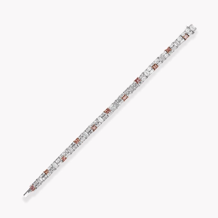 Masterpiece Mosaic 15.76ct Diamond and Pink Diamond Bracelet Emerald, Baguette & Princess Cut, Claw Set_2