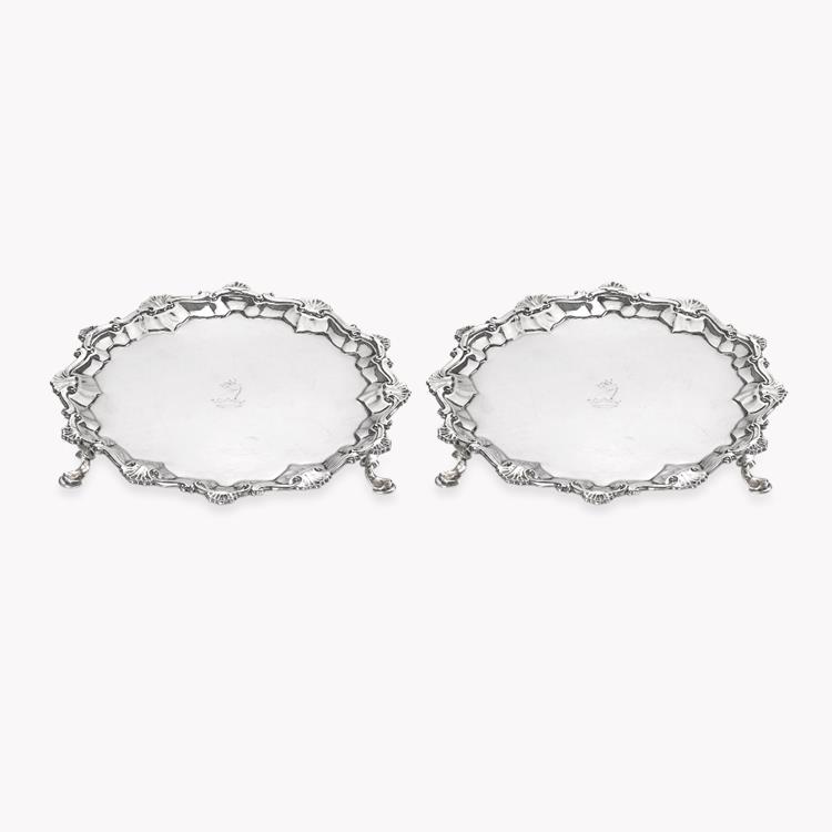 Silver George III Pair of Salvers Hallmarked London_1