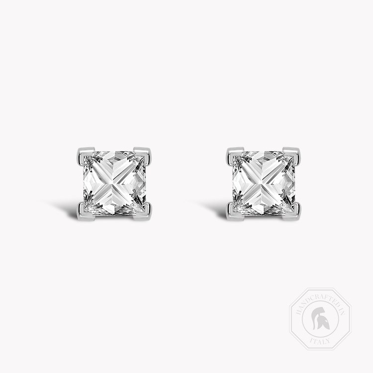 RockChic Diamond Solitaire Earrings Princess Cut, Claw Set_1