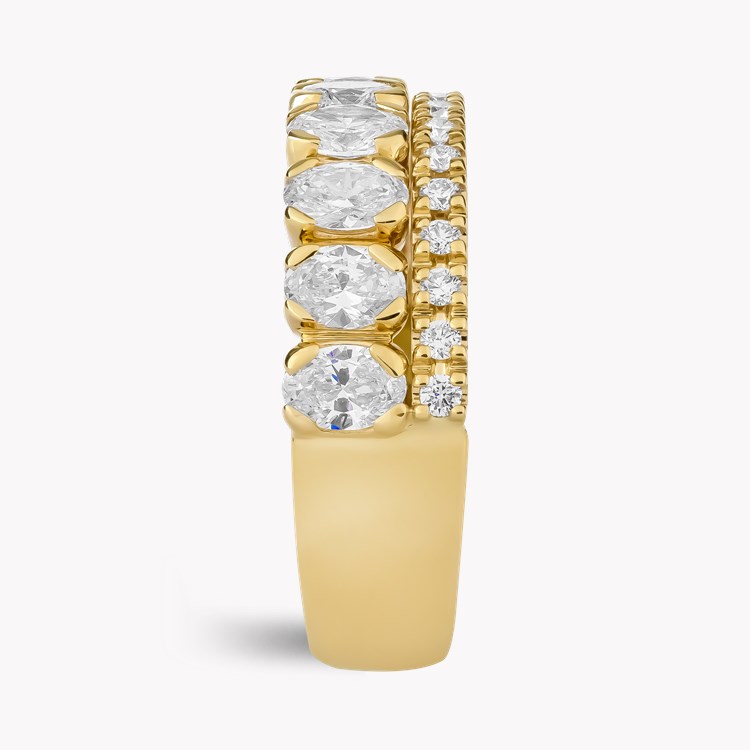 Oval Cut 1.35ct Diamond Half Eternity Ring Oval Cut, Claw Set_4