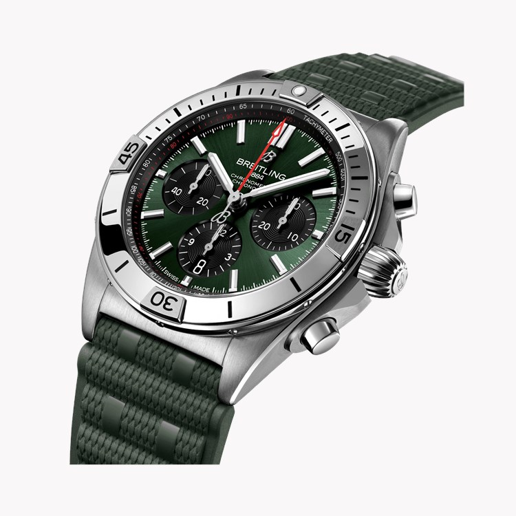 Breitling Chronomat B01 42mm, Green Dial, Baton Numerals_2