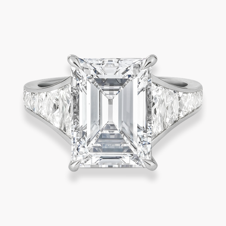Masterpiece Pragnell Setting 5.02ct Diamond Ring Emerald & French Cut, Claw Set_2