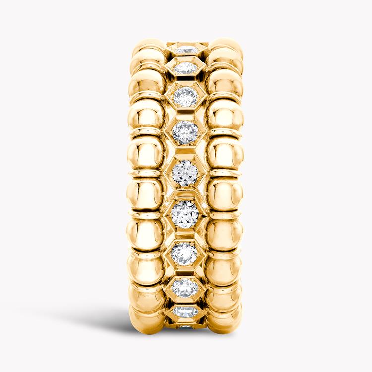 Bohemia 0.73ct Diamond Expandable Three Row Ring Brilliant Cut, Rubover Set_4
