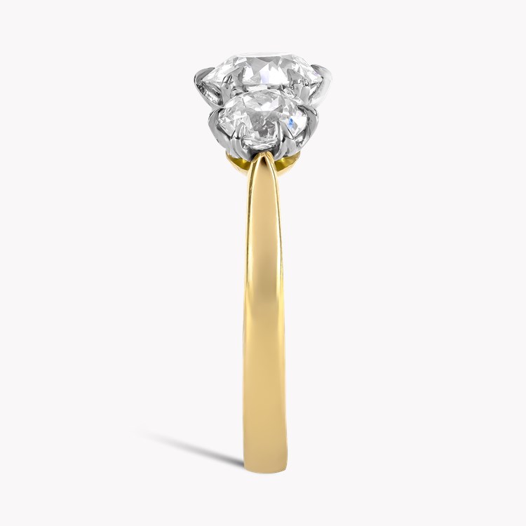 Coronet Old Cut 1.96cts Diamond Three Stone Ring Old Cut, Claw Set_4