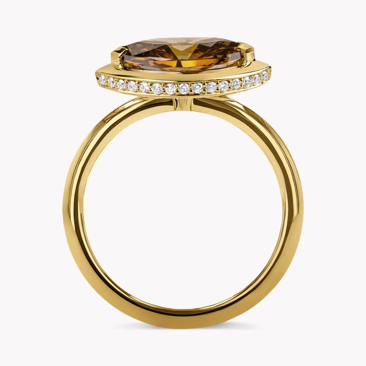 Skimming Stone 2.00ct Fancy Deep Brown Yellow Diamond Ring Marquise Cut, Claw Set_3