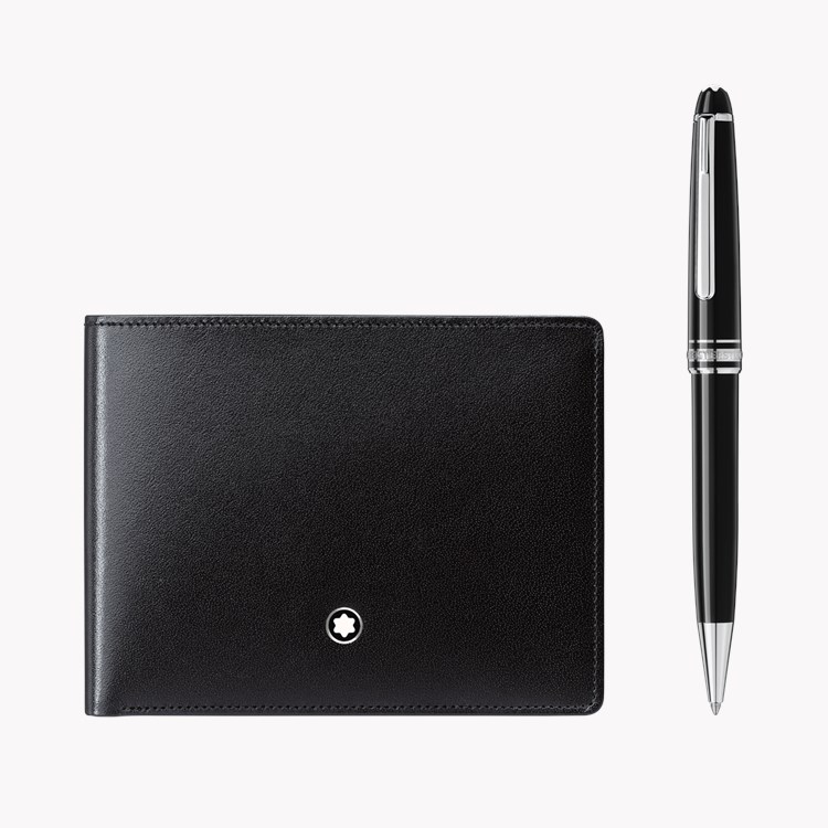 Montblanc Set with Meisterstück Platinum Classique Ballpoint Pen and Meisterstück Wallet 6CC 117084_1