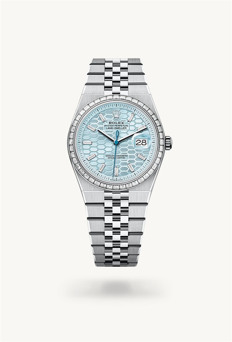 Land-Dweller 36, Oyster, 36 mm, platinum and diamonds