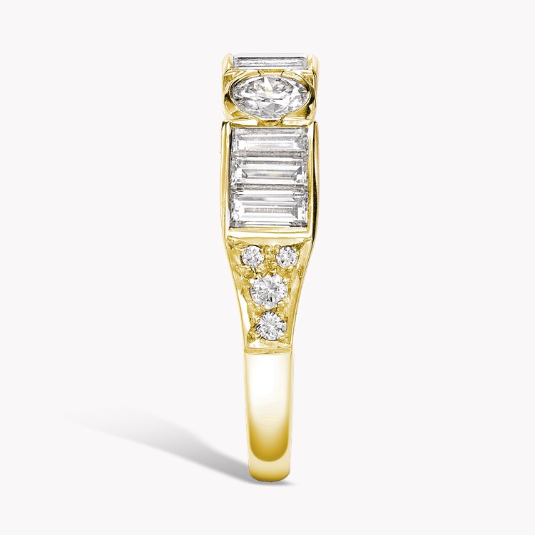 Antrobus Diamond Half Eternity Ring Brilliant & Baguette Cut, Rub Over Set_4