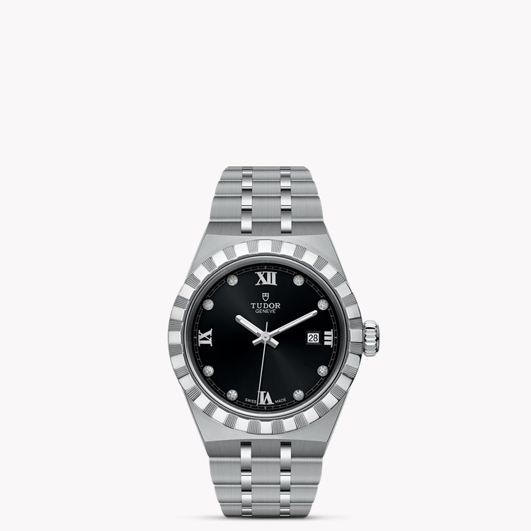 Tudor Royal 28mm. Black Dial. Diamond Numerals_1