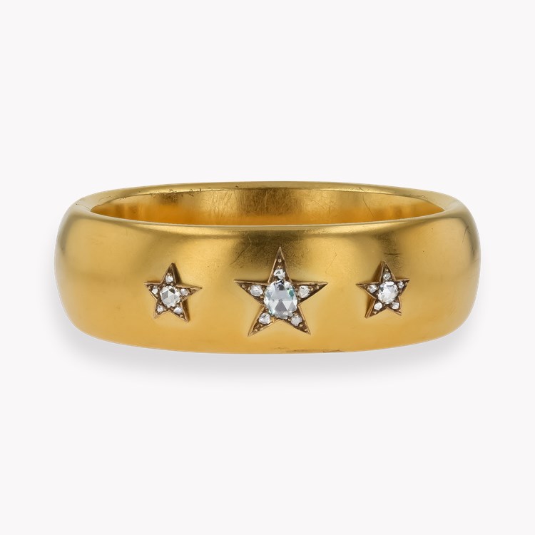 Rose Cut Diamond Star Motif Bangle Rose Cut, Pave Set_1