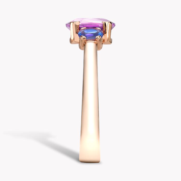 Rainbow Fancy Sapphire Three-Stone Ring Oval Cut, Claw Set_4