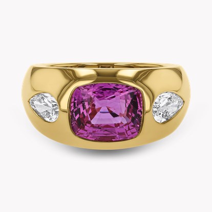 Stellar 4.31ct Madagascan Pink Sapphire and Diamond Ring