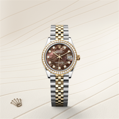 Datejust 31, Oyster, 31 mm, Oystersteel, yellow gold and diamonds watch
