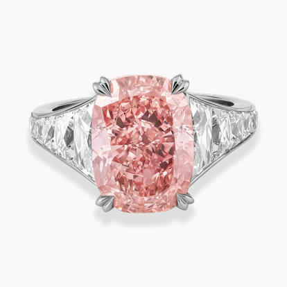 Masterpiece Pragnell Setting 6.08ct South Africa Fancy Orangy Pink Diamond Ring