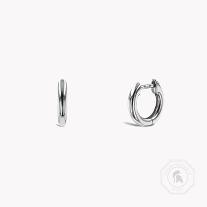 Small Hoop Earrings 11mm in 18ct White Gold